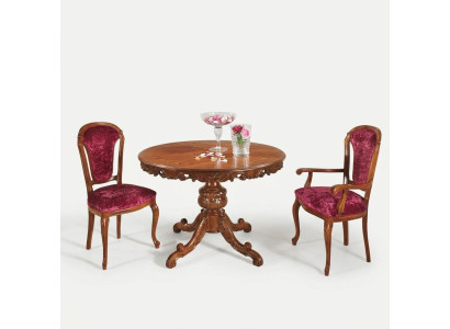 Diseñador de mesa de comedor de madera maciza extensible con tablero de extensión.