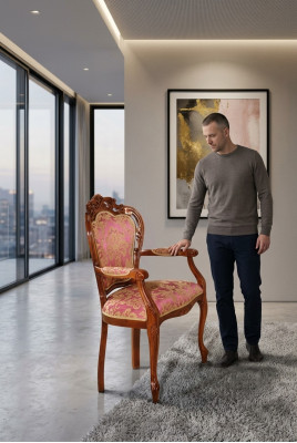 Sillas clásicas Silla de diseñador Silla de madera Silla de comedor de lujo Sillón de madera.