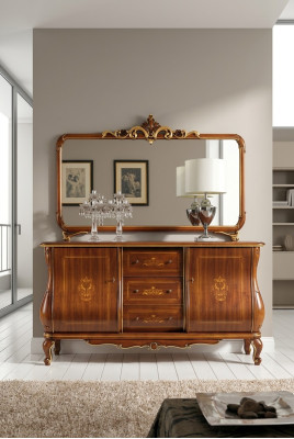 Mueble para el pasillo con espejo, aparador, muebles de madera, armario, muebles, cómoda, marrón, nuevo.