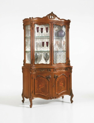 Vitrina Aparador de comedor Muebles de madera maciza italiana Armarios de vidrio Nuevo