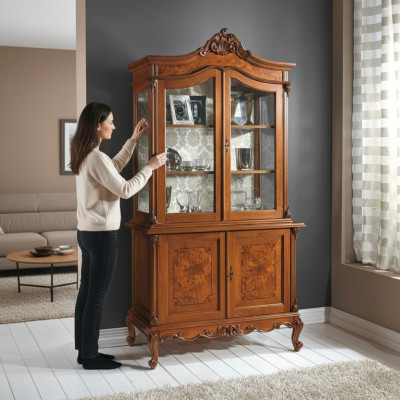 Vitrina Muebles de lujo italianos Vitrinas Aparador Armario Diseño de vidrio Armarios