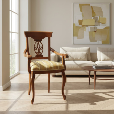 Silla de comedor de lujo Sillas clásicas de madera Diseño de silla de madera Muebles italianos