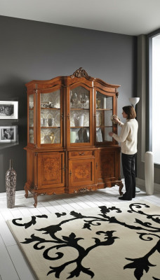 Vitrina de vidrio Armario Vitrina Sala de estar Madera Aparador Muebles italianos Estante