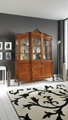 Vitrina de vidrio Armario Vitrina Sala de estar Madera Aparador Muebles italianos Estante