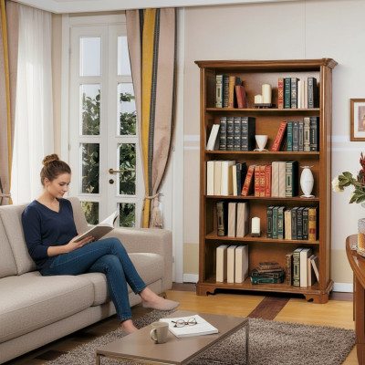 Librería Muebles italianos Estante Madera Armarios Estanterías Vitrina Cómoda