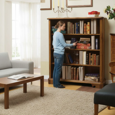Vitrina de salón armario estante de libros aparador muebles clásicos estantes madera.