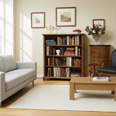 Vitrina de salón armario estante de libros aparador muebles clásicos estantes madera.
