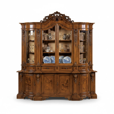 Vitrinas de madera maciza con vidrio Gabinete de madera maciza de salón Aparador de muebles de salón