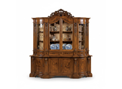 Vitrinas de madera maciza con vidrio Gabinete de madera maciza de salón Aparador de muebles de salón