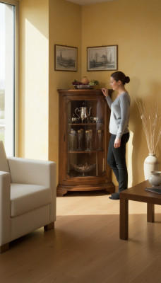 Muebles de sala de estar, armario de cristal, vitrina de madera, vitrinas, armario de vidrio, armarios, estantes.