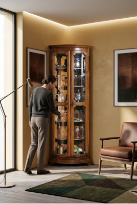 Vitrina de vidrio Armario de vidrio Muebles italianos Vitrina Comedor Aparador Armarios