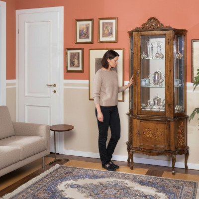 Vitrina Aparador Armarios Diseño Muebles italianos Armario Lujo Barroco Madera