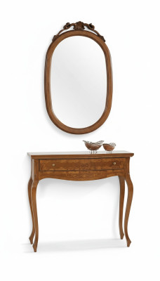 Mesa de consola Espejo Aparador Set Madera Muebles italianos Estilo Elisa 2 piezas Nuevo