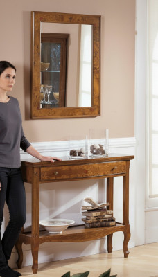 Muebles italianos conjunto de 2 piezas Estilo de muebles Elisa Aparador Espejo Consola de madera