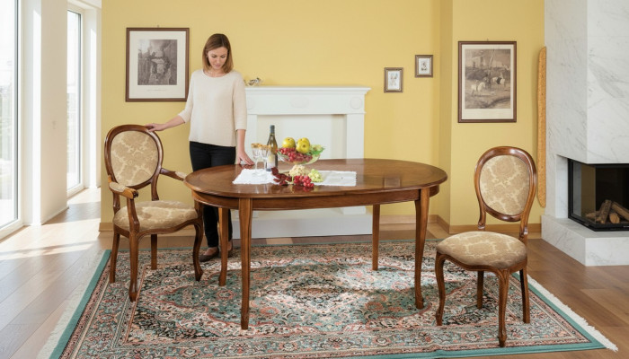 Juego de mesa 2x silla Silla de comedor Sillas de madera Juego de comedor de lujo Conjunto 3 piezas Nuevo