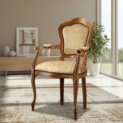 Sillas clásicas Silla de comedor de diseñador de lujo de madera Silla con respaldo de madera Silla