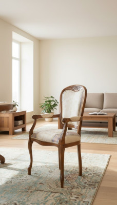 Silla clásica con brazos, silla de comedor de madera de lujo. Fábrica italiana.