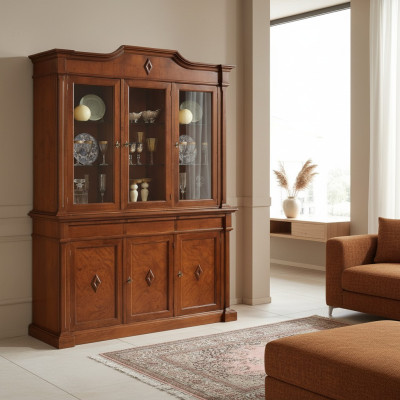 Aparador Mueble Armario de vidrio Vitrina de madera Vitrinas de cristal Armario Gabinetes Italia