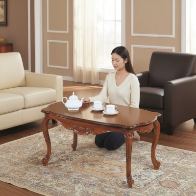 Mesa de centro rectangular de madera Mesas de salón Muebles italianos Mesa de lujo