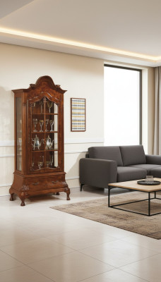 Vitrina armario de vidrio marrón Muebles Armarios Vitrinas Gabinete Muebles italianos nuevos