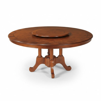 Mesa redonda de comedor Muebles italianos Mesas de comedor Mesa de madera Mesas marrones