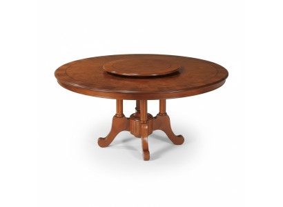 Mesa redonda de comedor Muebles italianos Mesas de comedor Mesa de madera Mesas marrones