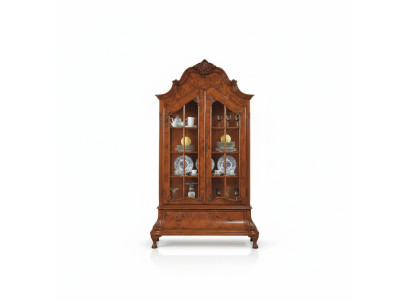 Vitrina de vidrio Mueble de salón Marrón Vitrina Clásico Armario italiano