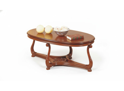 Mesa de café ovalada de madera lacada marrón mesa auxiliar mesa de centro mesa de salón.