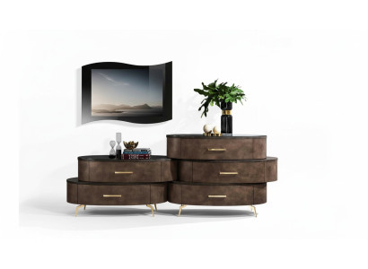 Mueble bajo de televisión RTV, mesa, cómoda, aparador de madera moderno para sala de estar.