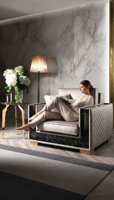 Sillón Sofá Tapizado Asiento Diseñador Textil 1 Plaza Sofás Tapicería Diseño Moderno