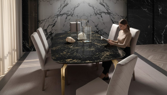Mesa Mesa de comedor Mesas de comedor modernas Estilo italiano Mobiliario nuevo