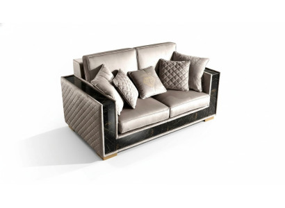 Sofá de 2 plazas de diseño moderno, tapizado en tela, sofás, muebles de asiento, conjunto de sala de estar en gris.