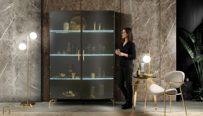 Vitrina Armario Vitrinas Armarios Diseño Muebles Italianos Armario de Sala.