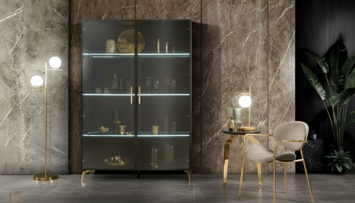 Vitrina Armario Vitrinas Armarios Diseño Muebles Italianos Armario de Sala.