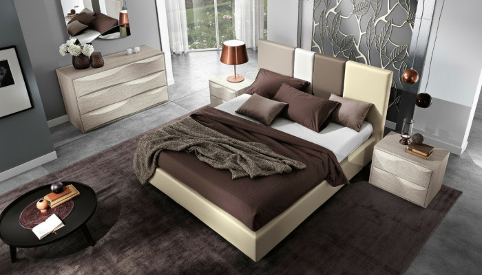 Cama Cama doble Estructuras de cama Marco de cama Camas Dobles Lujo Madera Diseño Cuero