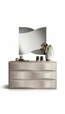 Conjunto de cómoda con espejo Mesa consola de madera Grupo armario Dormitorio Moderno