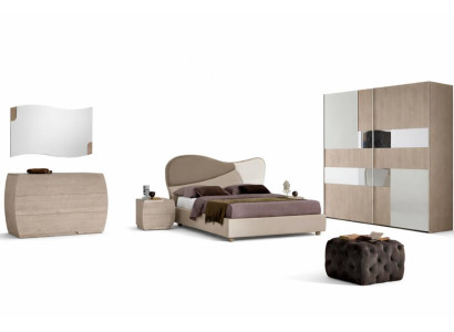 Conjunto de dormitorio de 6 piezas cama mesita de noche cómoda espejo armario de ropa ensemble.