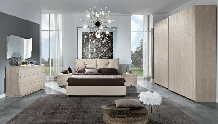 Conjunto de lujo de 6 piezas para dormitorio: cama, mesita de noche, cómoda, espejo, armario. Nuevo.