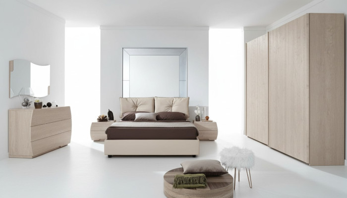 Conjunto de lujo de 6 piezas para dormitorio: cama, mesita de noche, cómoda, espejo, armario. Nuevo.