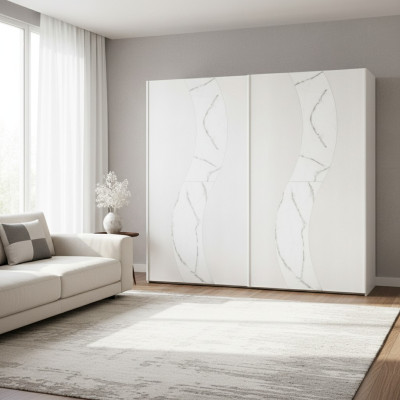 Armario ropero con puertas correderas de diseño moderno de madera para el dormitorio.