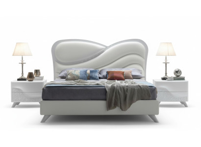 Cama doble, marco de cama, camas, blanco, doble, moderno, lujo, estilo Italia, nuevo.