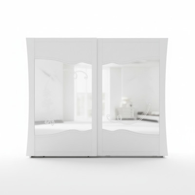 Armario con puertas correderas de madera para dormitorio, armario espejo de madera nuevo.