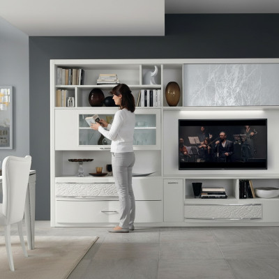 Mueble de pared para televisión, armario, aparador, cómoda de televisión en madera, diseño moderno, muebles nuevos.