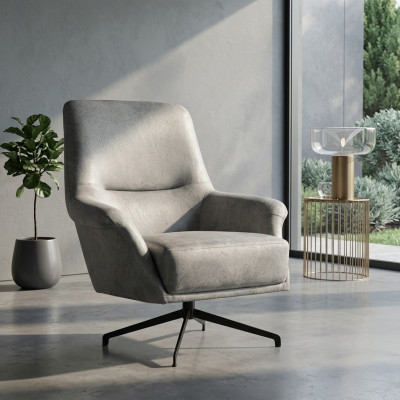 Sillón Diseño Sofá Sofá Relax Cuero Salón Club Asiento Lujo Asiento Gris Moderno