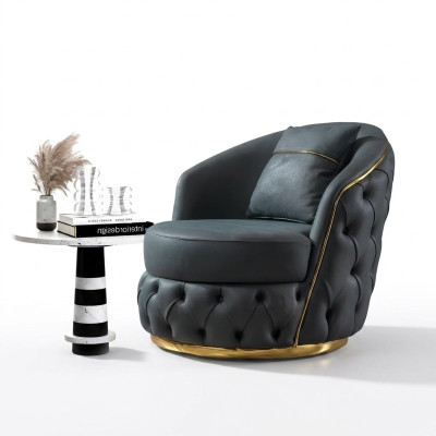 Sillón Chesterfield Asiento Barroco Diseño Rococó Moderno Sala de Estar Tapizado Trono