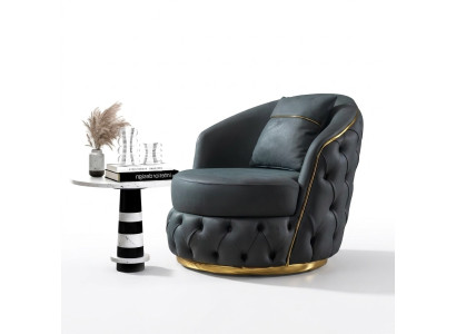 Sillón Chesterfield Asiento Barroco Diseño Rococó Moderno Sala de Estar Tapizado Trono