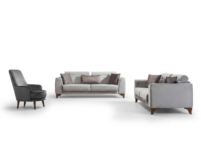 Conjunto de sofás de 3+3+1 plazas, sofá diseño sofa sillon tapizado asiento sofá