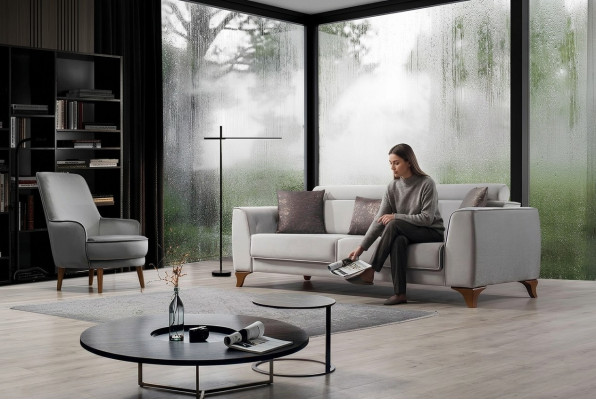 Sofá de salón 3+1, conjunto de sofás de diseño, sofá barroco, sillón tapizado.