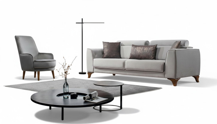Sofá de salón 3+1, conjunto de sofás de diseño, sofá barroco, sillón tapizado.