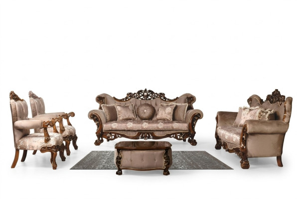 Sofá conjunto 3+3+1+1 Mesa de centro Sillón Conjunto de tela de asientos de sofá 5 piezas